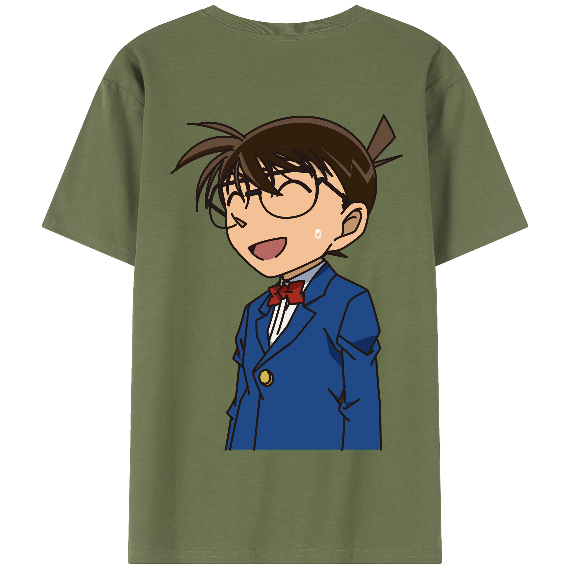 （画像用） 名探偵コナン 江戸川 コナン Detective Conan Conan Edogawa 綿100％半袖Tシャツ（背面プリント）